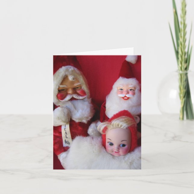 Cartes Pour Fêtes Annuelles Visages Kitschy (Devant)