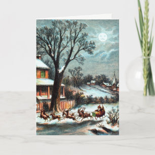 Cartes Pour Fêtes Annuelles Visite de Noël vintage Saint-Nicolas