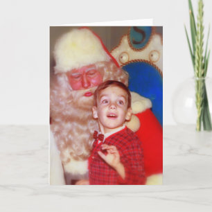 Cartes Pour Fêtes Annuelles Visite de Père Noël - garçon sur le recouvrement