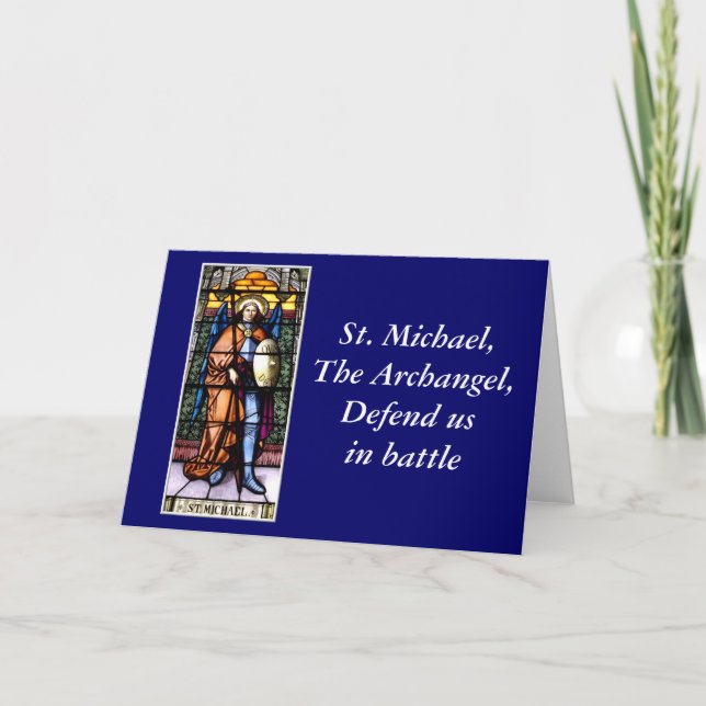 Cartes Pour Fêtes Annuelles Vitrail de Saint-Michel l'Archange (Devant)
