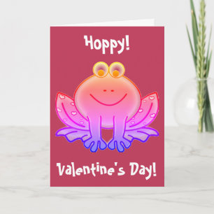 Cartes Pour Fêtes Annuelles Viva Magenta Funny Frog Valentines Jour