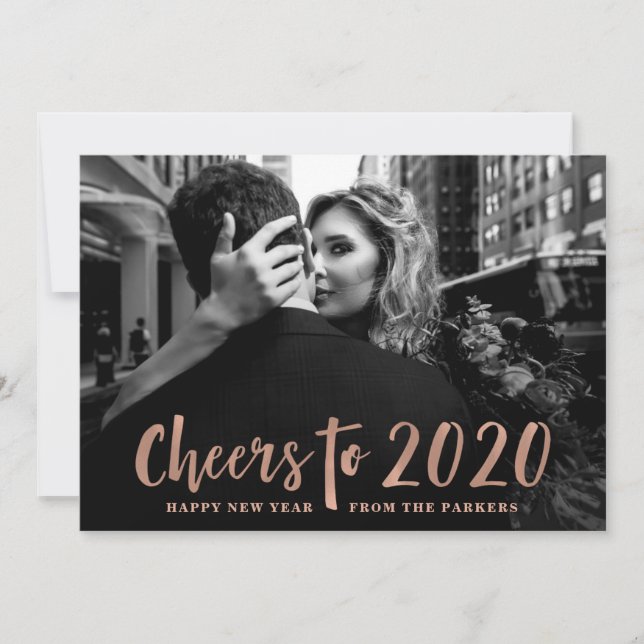 Cartes Pour Fêtes Annuelles Vive 2020 | Bonne année rose gold Photo (Devant)