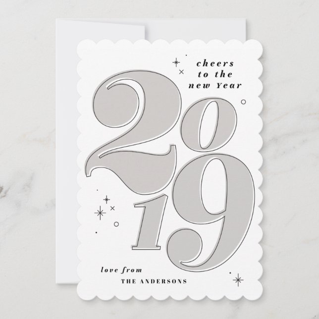 Cartes Pour Fêtes Annuelles Vive la nouvelle année gras 2019 multi photo (Devant)