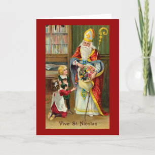 Cartes Pour Fêtes Annuelles "Vive St Nicolas" Français Vintage