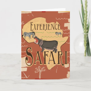 Cartes Pour Fêtes Annuelles Vivez l'affiche Vintage voyage africaine Safari