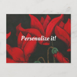 Cartes Pour Fêtes Annuelles Vivid red cyclamen on a dark background