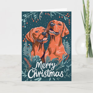 Cartes Pour Fêtes Annuelles Vizsla Joyeux Noël Personnalisé