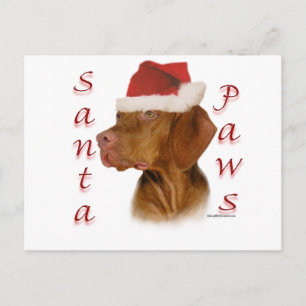 Cartes Pour Fêtes Annuelles Vizsla Père Noël Paws