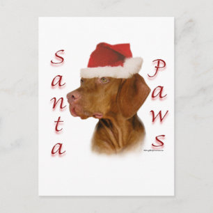 Cartes Pour Fêtes Annuelles Vizsla Père Noël Paws
