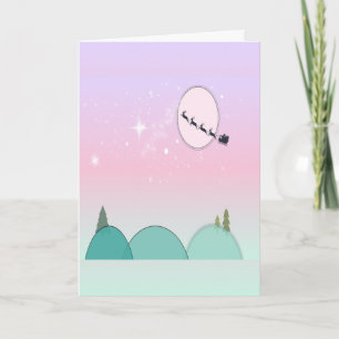 Cartes Pour Fêtes Annuelles Vœu de Noël pastel sous la lumière de la lune