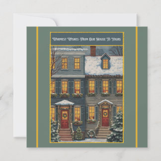 Cartes Pour Fêtes Annuelles Vœux chaleureux de notre maison à la vôtre