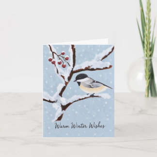 Cartes Pour Fêtes Annuelles Vœux chaleureux d'hiver
