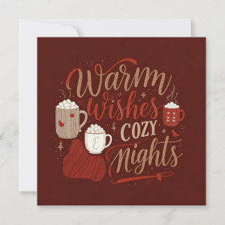 Cartes Pour Fêtes Annuelles Vœux Chaleureux & Nuits Confortables - Célébrer le