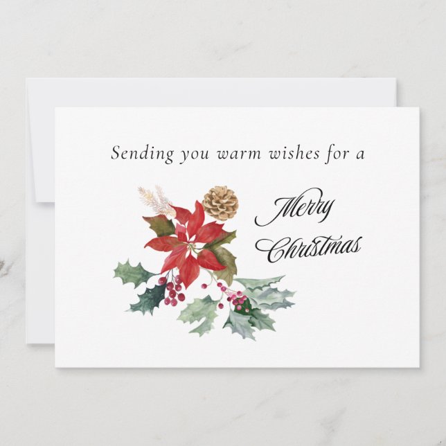 Cartes Pour Fêtes Annuelles Voeux Chaleureux Pour Un Joyeux Noël (Devant)