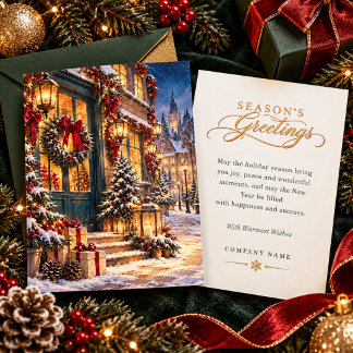 Cartes Pour Fêtes Annuelles Vœux d'affaires élégants pour les fêtes d'hiver