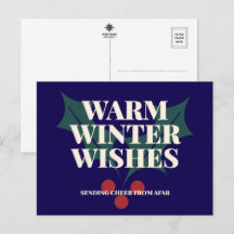 Vœux de chaleureux hiver en typographie de houx