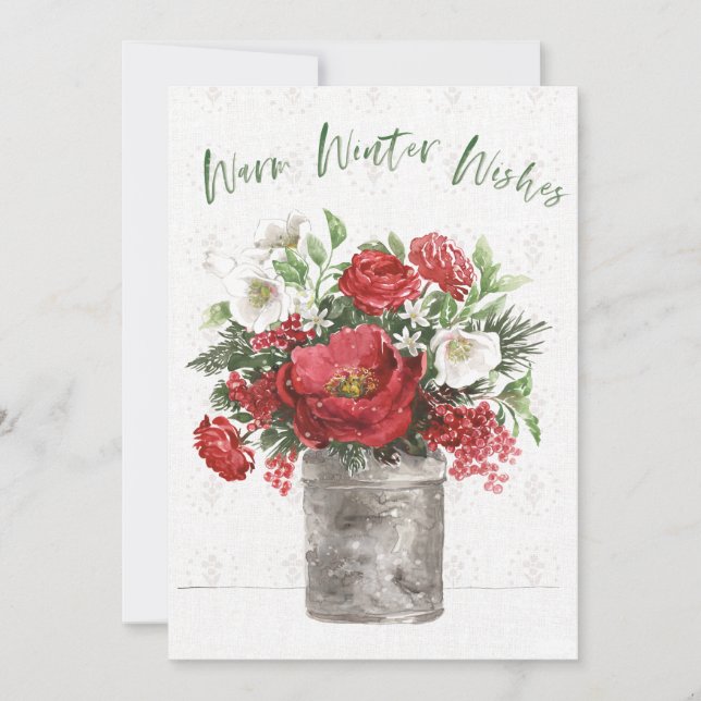Cartes Pour Fêtes Annuelles Vœux de chaud hiver (Devant)