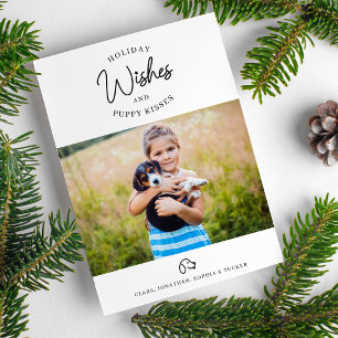 Cartes Pour Fêtes Annuelles Vœux de fêtes, bisous de chiots Photo propriétaire