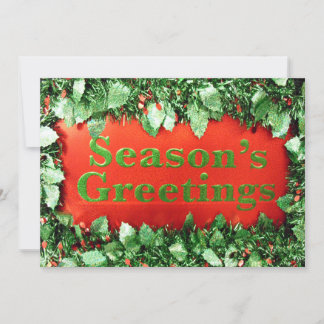 Cartes Pour Fêtes Annuelles Vœux de fêtes de Noël Paillettes de houx