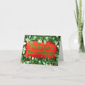 Cartes Pour Fêtes Annuelles Vœux de fêtes de Noël Paillettes de houx