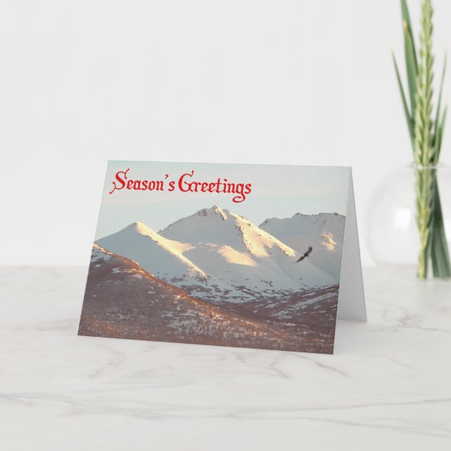 Cartes Pour Fêtes Annuelles Vœux de la saison - Aigle d'hiver (Devant)