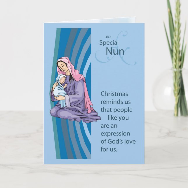 Cartes Pour Fêtes Annuelles Voeux de Noël à Nun (Devant)
