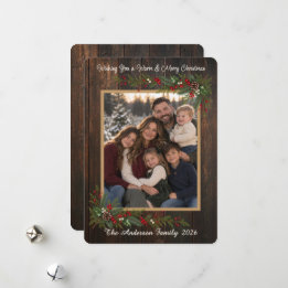 Cartes Pour Fêtes Annuelles Vœux de Noël chaleureux Photo de famille