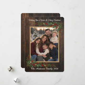 Cartes Pour Fêtes Annuelles Vœux de Noël chaleureux Photo de famille