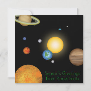 Cartes Pour Fêtes Annuelles Vœux de Noël de la planète Terre