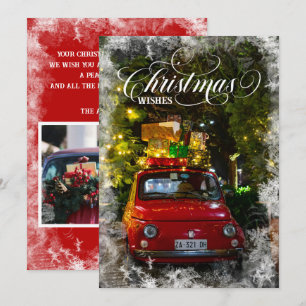 Cartes Pour Fêtes Annuelles Vœux de Noël en script superposition de neige phot