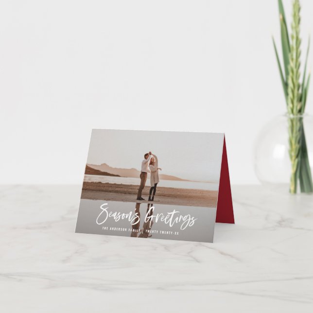 Cartes Pour Fêtes Annuelles Vœux de Noël moderne, photo minimale de Noël (Devant)