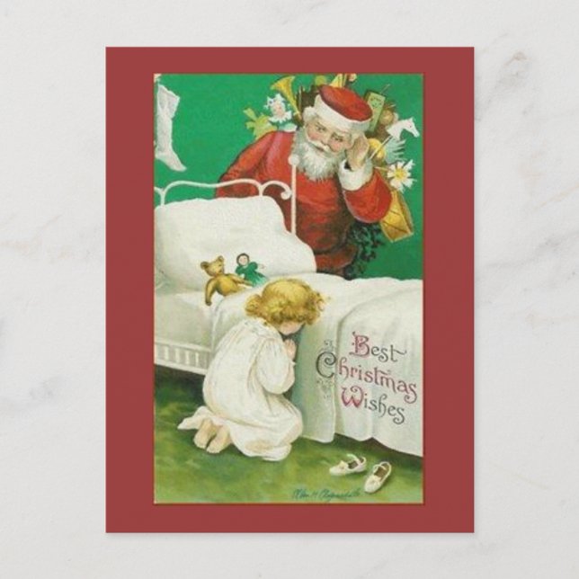 Cartes Pour Fêtes Annuelles Voeux de Noël père Noël (Devant)