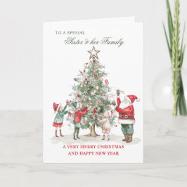 Cartes Pour Fêtes Annuelles Voeux de Noël pour Soeur et sa famille