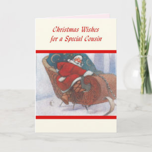 Cartes Pour Fêtes Annuelles Voeux de Noël pour un cousin spécial