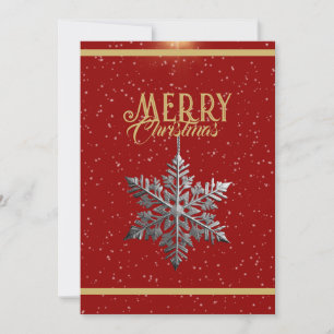 Cartes Pour Fêtes Annuelles Vœux de Noël radieux : Or, Rouge & Argent