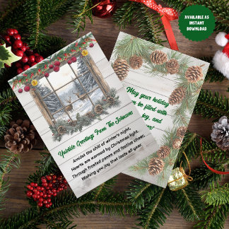 Cartes Pour Fêtes Annuelles Voeux de Noël rustique