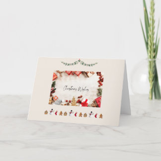 Cartes Pour Fêtes Annuelles Vœux de Noël rustiques Texte personnalisable à l'i