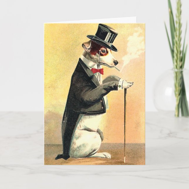 Cartes Pour Fêtes Annuelles Vœux de Nouvel An pour chien distingué (Devant)