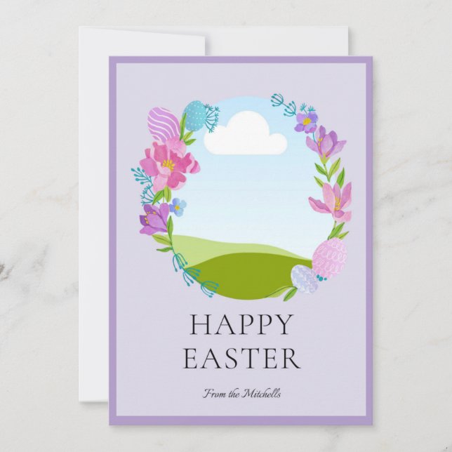 Cartes Pour Fêtes Annuelles Voeux de Pâques (Devant)