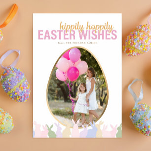 Cartes Pour Fêtes Annuelles Vœux de Pâques Hippity Hoppity Photo Personnalisée