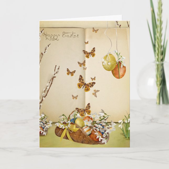 Cartes Pour Fêtes Annuelles Voeux de Pâques papillon (Devant)
