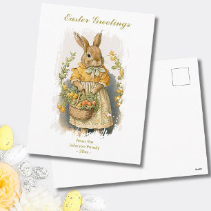 Cartes Pour Fêtes Annuelles Vœux de Pâques personnalisés Lapin de Pâques vinta