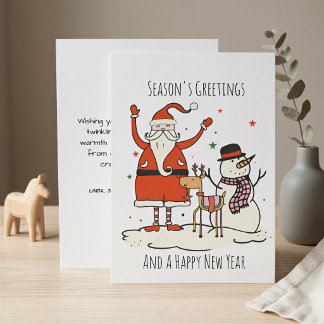 Cartes Pour Fêtes Annuelles Vœux de saison Père Noël rennes Hygge