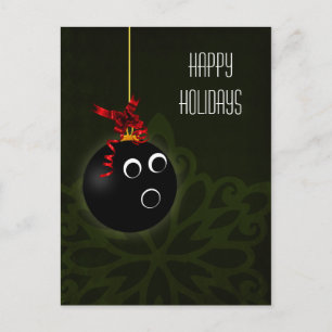 Cartes Pour Fêtes Annuelles vœux de vacances de joueur de quilles