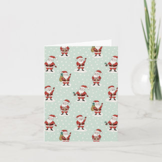 Cartes Pour Fêtes Annuelles Vœux de vacances de Noël avec le Père Noël enneigé