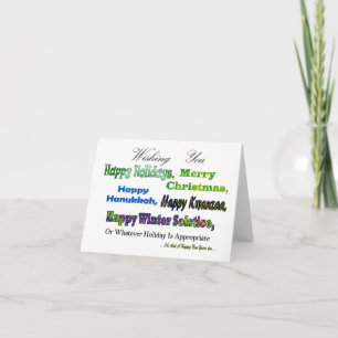 Cartes Pour Fêtes Annuelles Vœux de vacances Multi vert