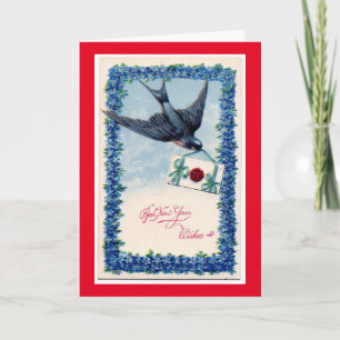 Cartes Pour Fêtes Annuelles Voeux du Nouvel An vintage