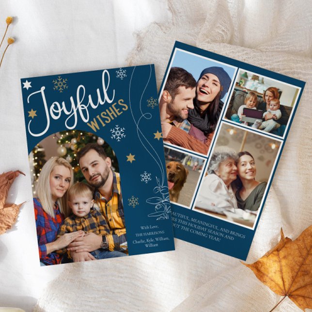 Cartes Pour Fêtes Annuelles Voeux Joyeux Noël Moderne 5 Photo Collage (Créateur téléchargé)