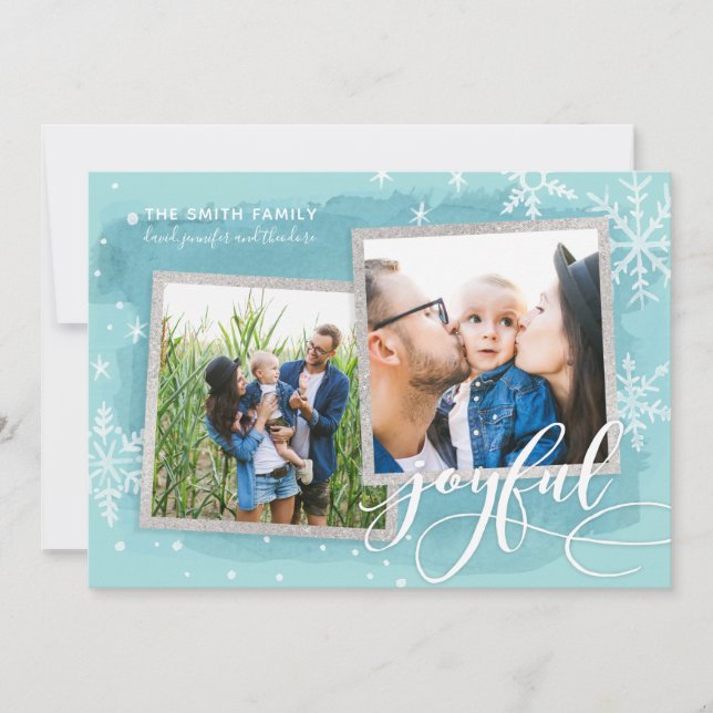 Cartes Pour Fêtes Annuelles Voeux Joyeux Noël Multiphoto Collage (Devant)