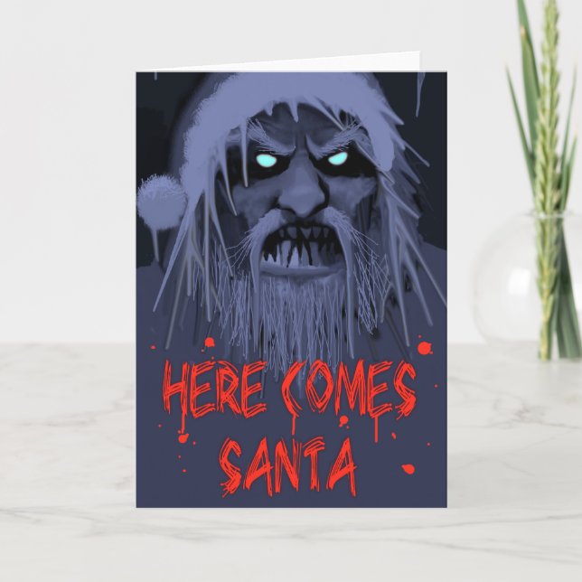 CARTES POUR FÊTES ANNUELLES VOICI VENIR PÈRE NOËL (Devant)